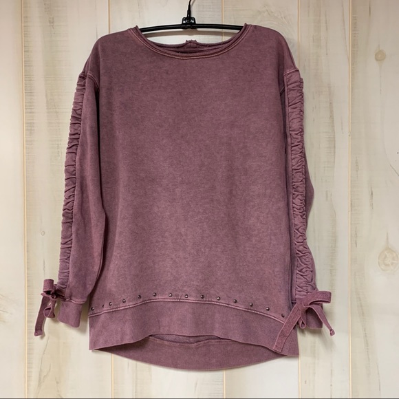 Rock & Republic Tops - Rock & Republic Purple Acid Wash Stud Sweatshirt